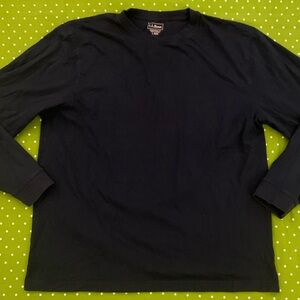 LL BEAN LS All Cotton Navy Blue Jersey